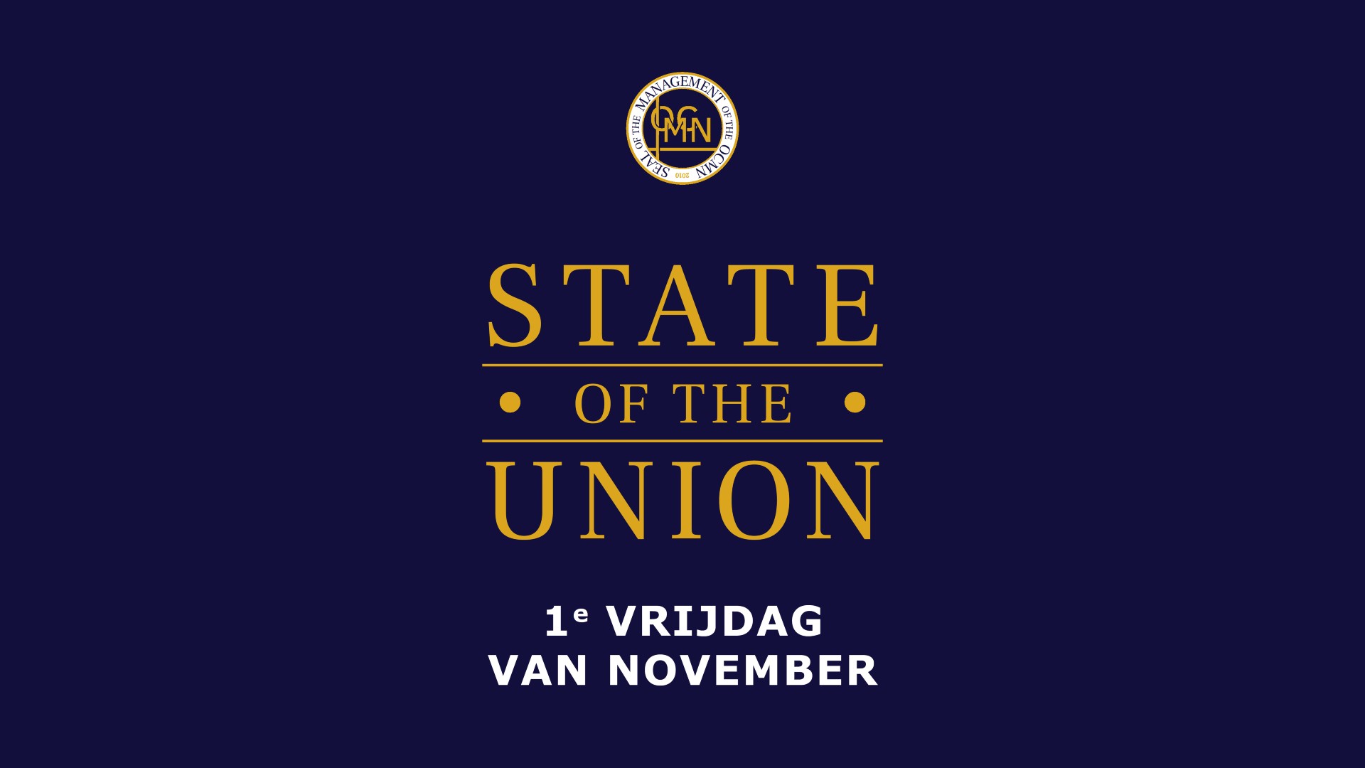 ocmn state of the union 1e vrijdag van november banner